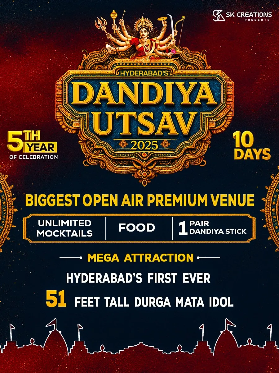 Hyderabad's Dandiya Utsav 2025 (Open Air) poster